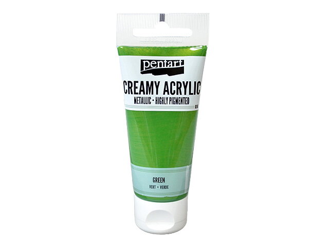 Krémová akrylová barva 60ml metalická - zelená