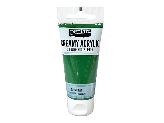Krémová akrylová barva 60ml pololesklá - tmavě zelená