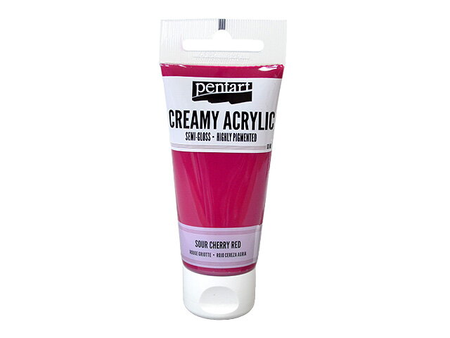 Krémová akrylová barva 60ml pololesklá - višňová červená
