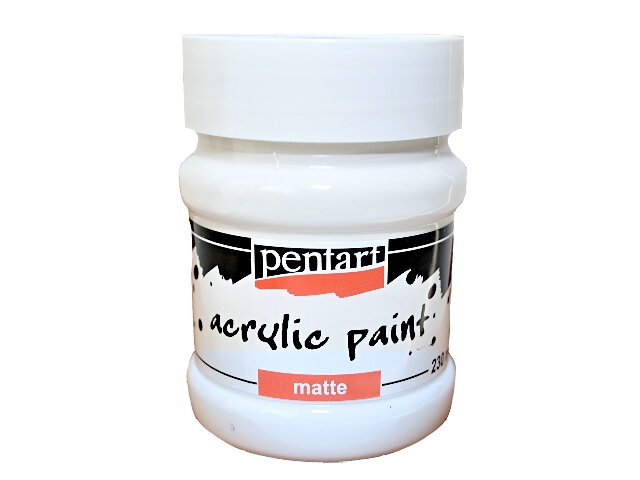 Matná akrylová barva PENTART 230 ml - titanová bílá