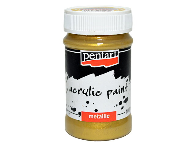 Metalická akrylová barva PENTART 100ml - antická zlatá