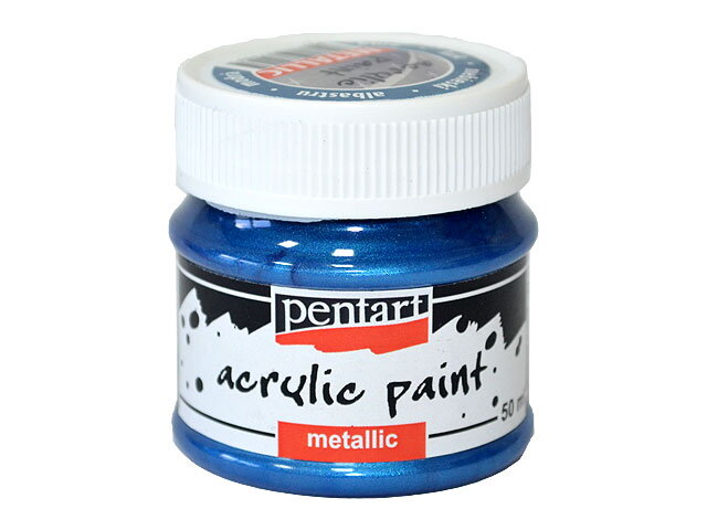 Metalická akrylová barva PENTART 50ml - modrá
