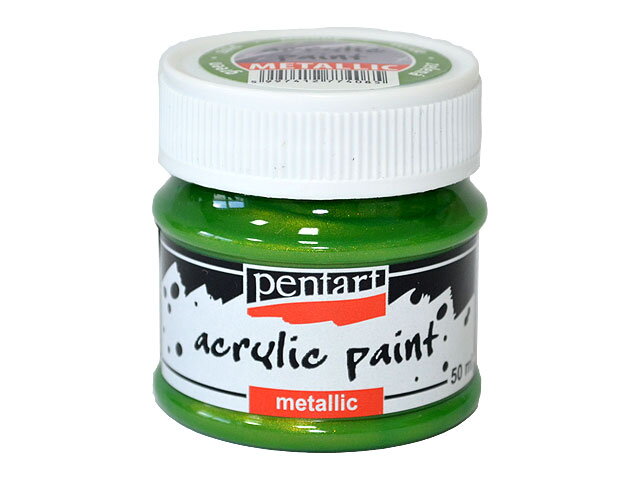 Metalická akrylová barva PENTART 50 ml - zelená