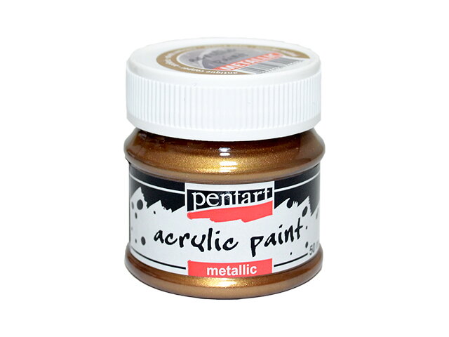 Metalická akrylová barva PENTART 50ml - antická měděná