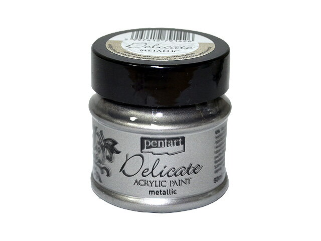 Metalická akrylová barva PENTART DELICATE 50ml - antická stříbrná