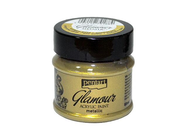Metalická akrylová barva PENTART GLAMOUR 50ml - antická zlatá