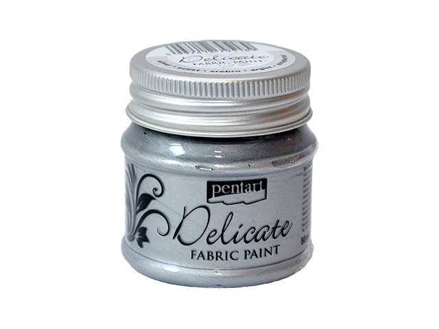 Metalická barva na textil a kůži DELICATE 50ml - stříbrná