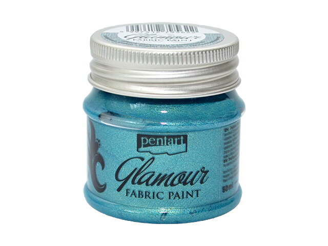 Metalická barva na textil GLAMOUR 50ml - tyrkysostříbrná