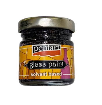 Metalická nevypalovací barva na sklo PENTART 30ml - stříbrná