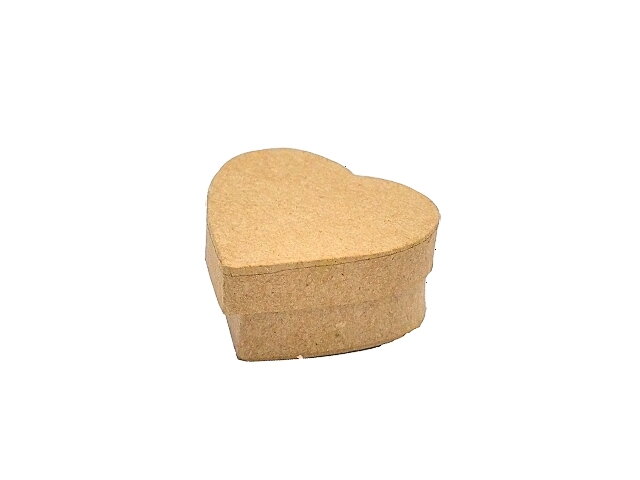 Papír-mâché mini krabička srdce - 5,5cm