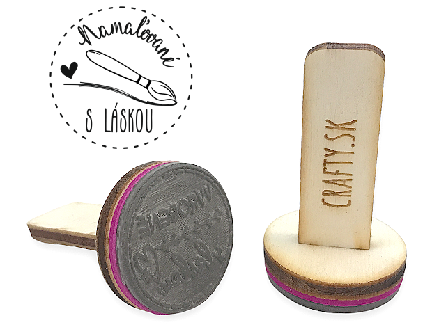Razítko s dřevěnou rukojetí 30mm - Namalováno s láskou