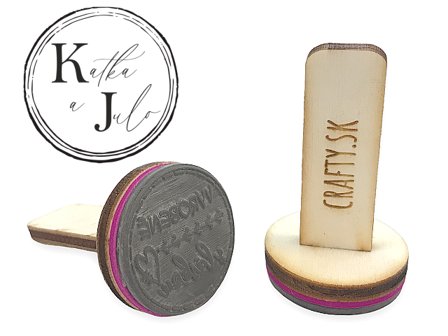 Personalizované svatební razítko s dřevěnou rukojetí 40mm - motiv 13