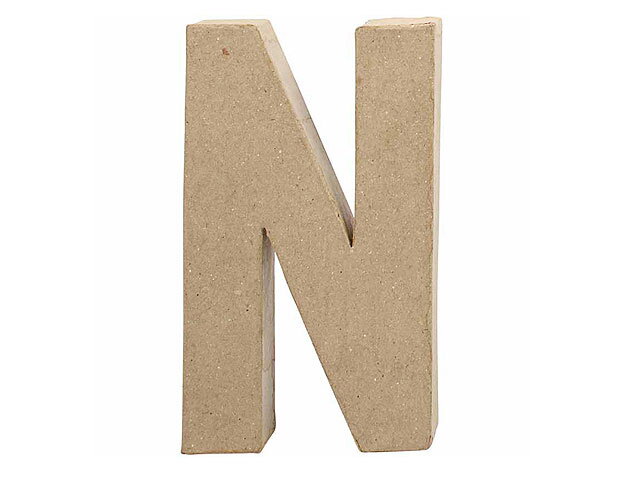 Písmeno z papír-mâché 20,5cm - N