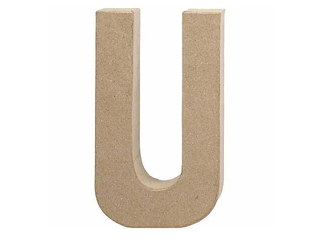 Písmeno z papír-mâché 20,5cm - U
