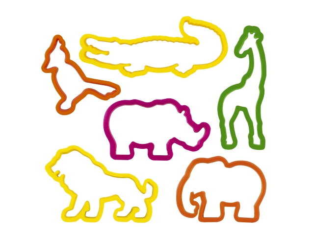 Plastové formičky - vykrajovátky 6ks - ZOO