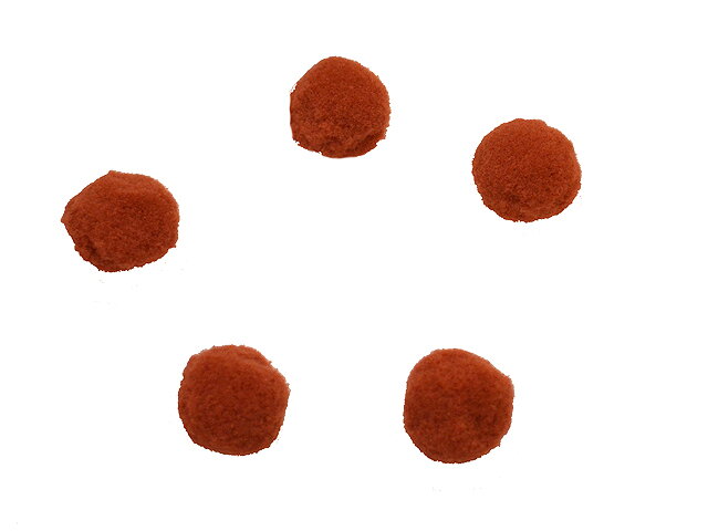 Plyšové POM POM kuličky 2cm - hnědé