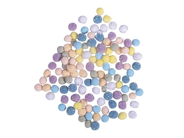 Plyšové POM POM kuličky 7mm 120ks - pastelový mix