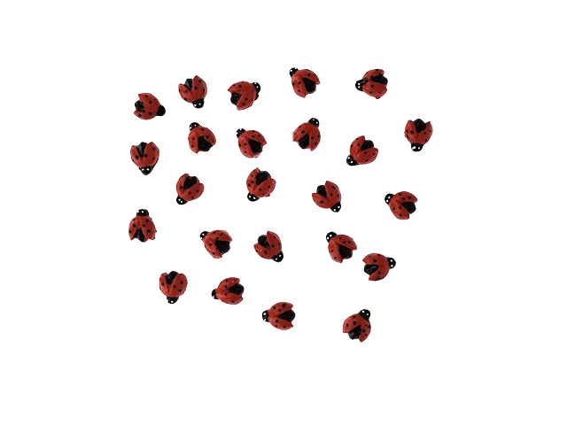 Polymerové nalepovací ozdoby 24ks 1,2cm - berušky
