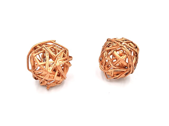 Ratanová kulička metalická - 3cm - měděná