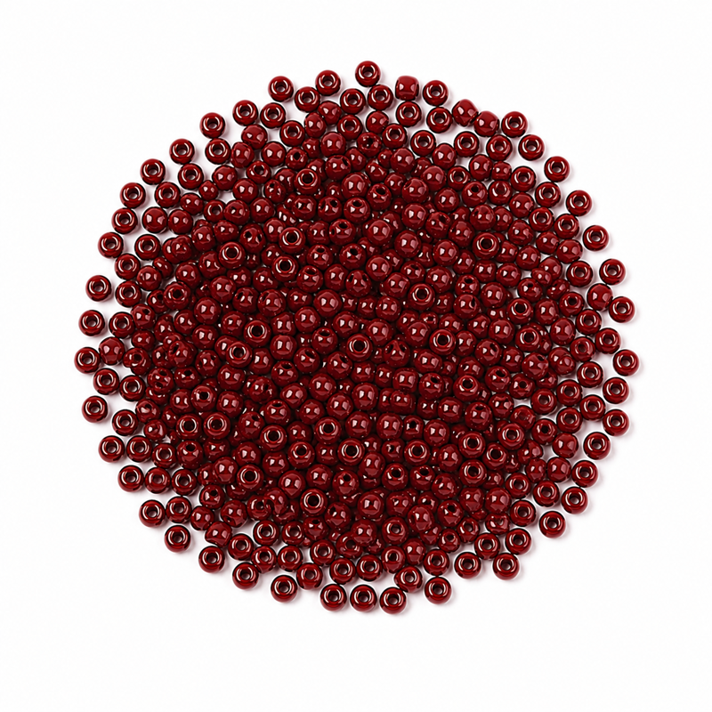 Korálky Rokajl 2mm 20g - neprůhledné - tmavočervené
