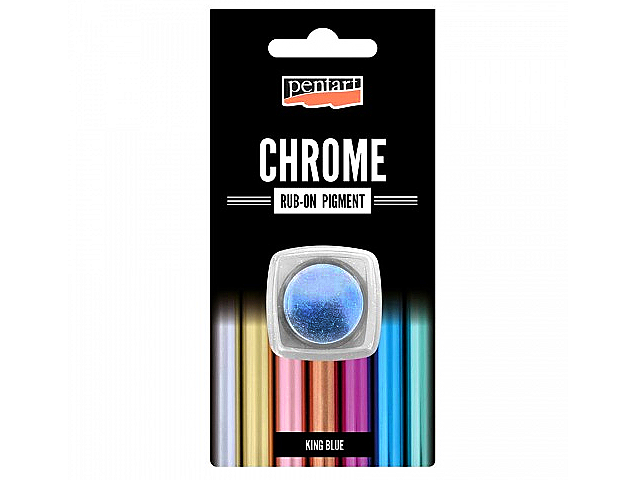 Rub-on pigmentový prášek Pentart - CHROME - královská modrá