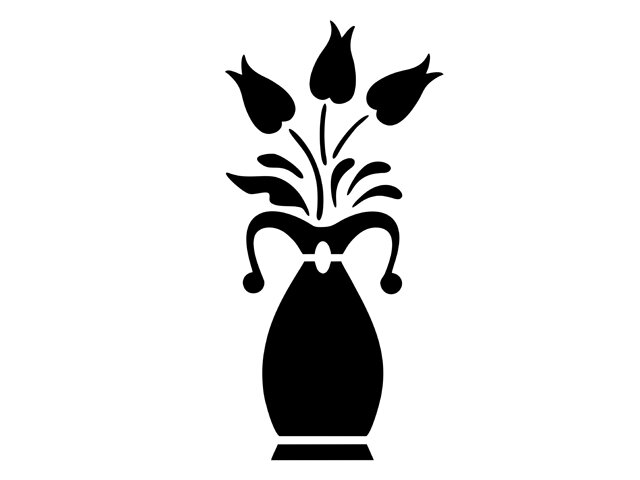 Šablona A4 - Folk tulipány ve váze