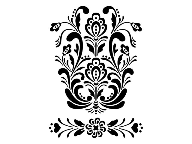 Šablona A4 - folklórní květiny
