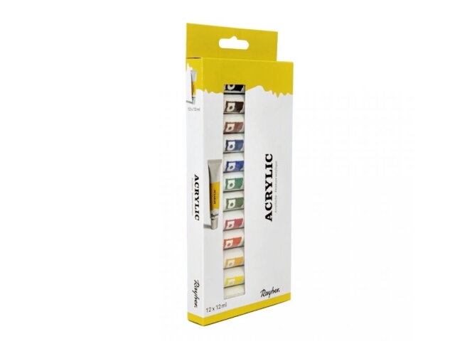 Sada akrylových barev v tubě RAYHER - 12x12ml