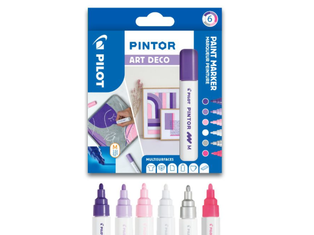 Sada popisovačů PILOT Pintor 6ks M - ART DECO