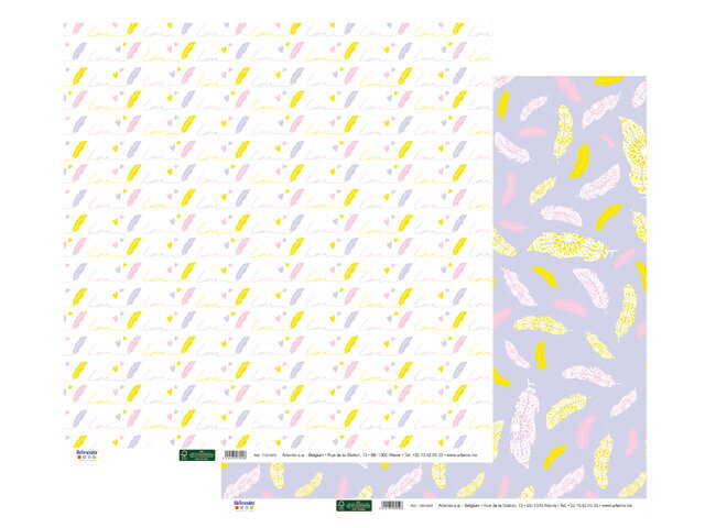 Scrapbookový papír 30x30cm - peříčka