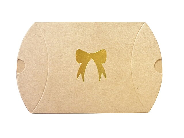 Set kraftových obálek/ krabiček 4ks - 9x7,5cm - se zlatou mašličkou