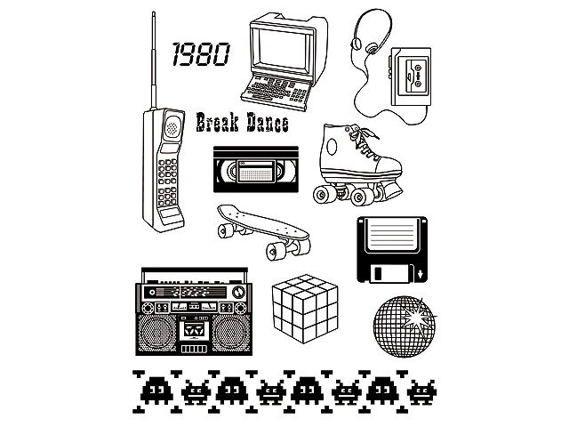 Silikonové razítka A5 - 80s