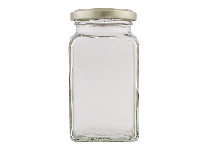 Skleněná uzavírací lahvička KVADRO 312ml