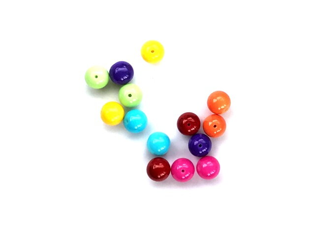 Skleněné korálky 6mm 14ks - barevné