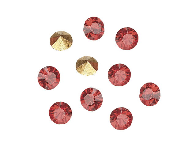 Štrasové kamínky s hrotem - 2,4mm 50ks - rubínové
