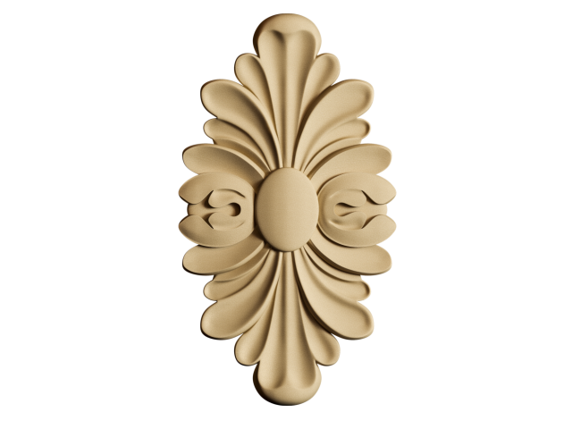 Tvarovatelné dřevo květinový ornament 12x7cm