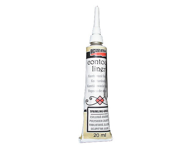 Univerzální kontura Pentart 20ml - třpytivá zlatá