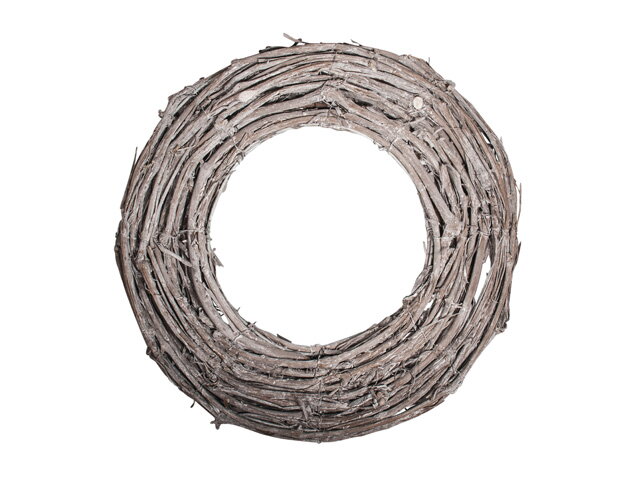 Vinný věnec 30cm - révy vintage bílé
