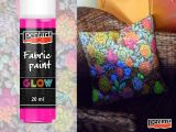 3D barva na textil svítící ve tmě PENTART GLOW 20ml - růžová