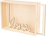 Dřevěný 3D rámeček s plexisklem a nápisem Love