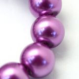 Skleněné korálky perleťové 6mm cca 70ks - levandulové