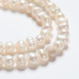 Korálky přírodní sladkovodní perly - nugetky 4-5mm 15ks - krémově bílé