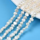 Korálky přírodní sladkovodní perly - nugetky 4-6mm 15ks - bílé