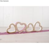 Dřevěná MDF dekorace 40cm - 4 srdce