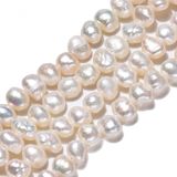 Korálky přírodní sladkovodní perly - nugetky 4-6mm 15ks - bílé