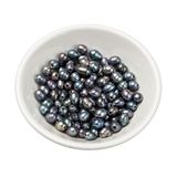 Korálky přírodní sladkovodní perly - oválné nugetky 7-10mm 10ks - černé
