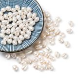 Korálky přírodní sladkovodní perly - oválné nugetky 7-10mm 10ks - krémově bílé