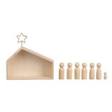 Dřevěné jesličky - Betlém s figurkami 22x21cm