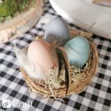 Ozdobná vajíčka s dírkou 16ks - tmavé pastelové barvy