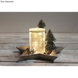 Dekorační zasněžený vánoční stromeček zlatý 16cm